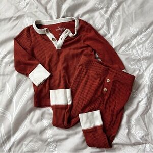 pumpkin burnt orange baby pajama set